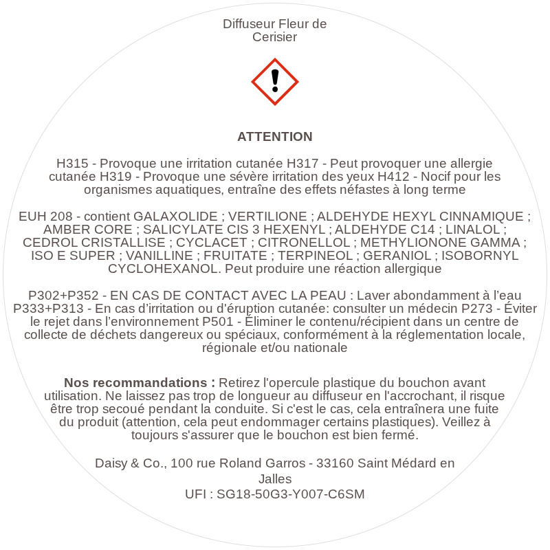 Diffuseur Fleur de Cerisier