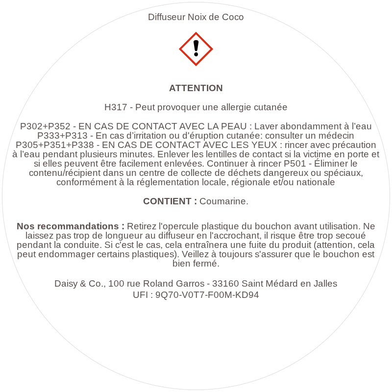 Diffuseur Noix de Coco