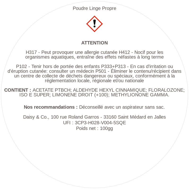 Poudre Parfumée Linge Propre