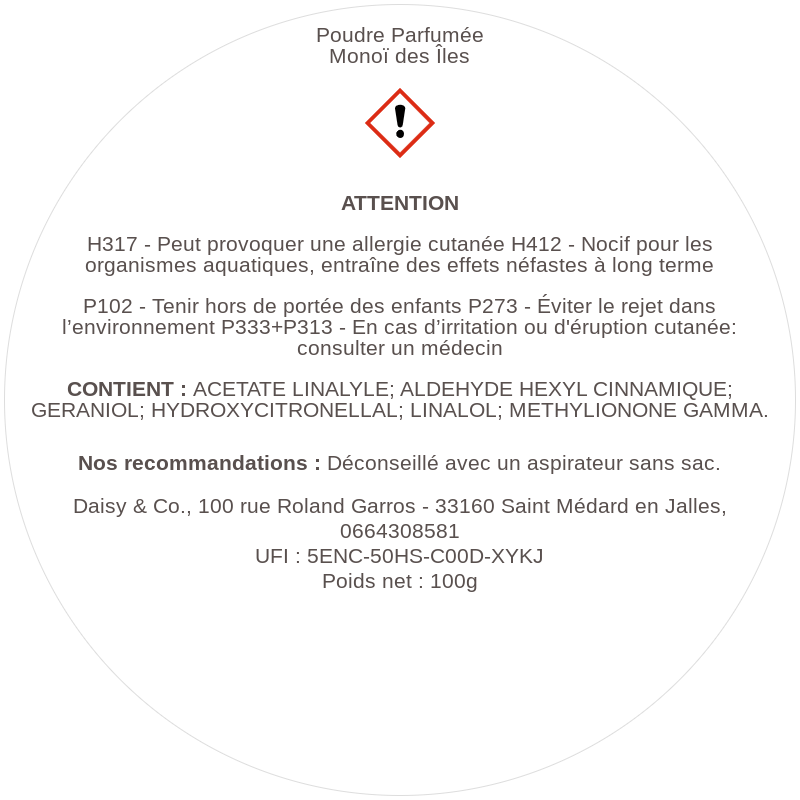 Poudre Parfumée Monoï des Îles