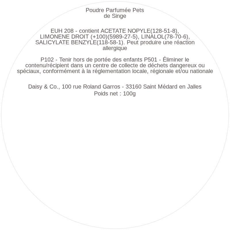 Poudre Parfumée Pets de Singe